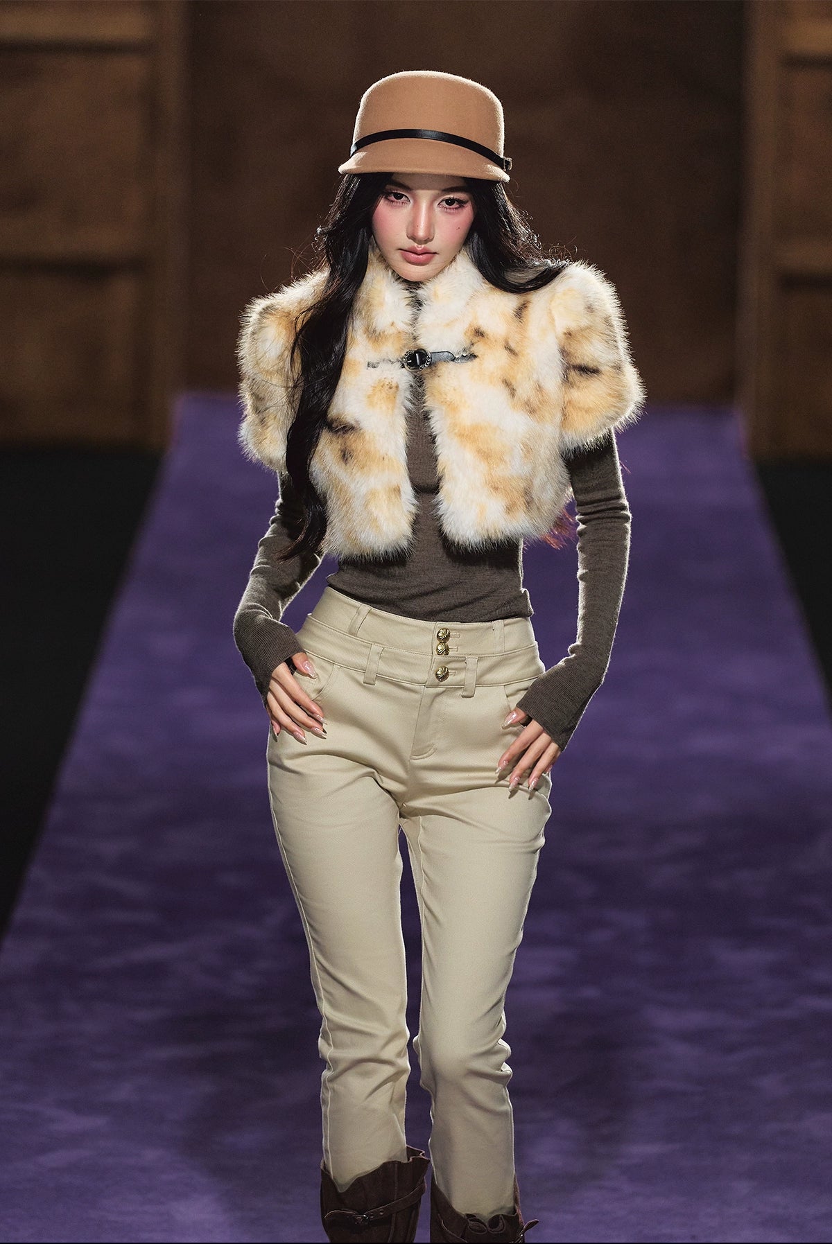 Faux Fur Cropped Jacket