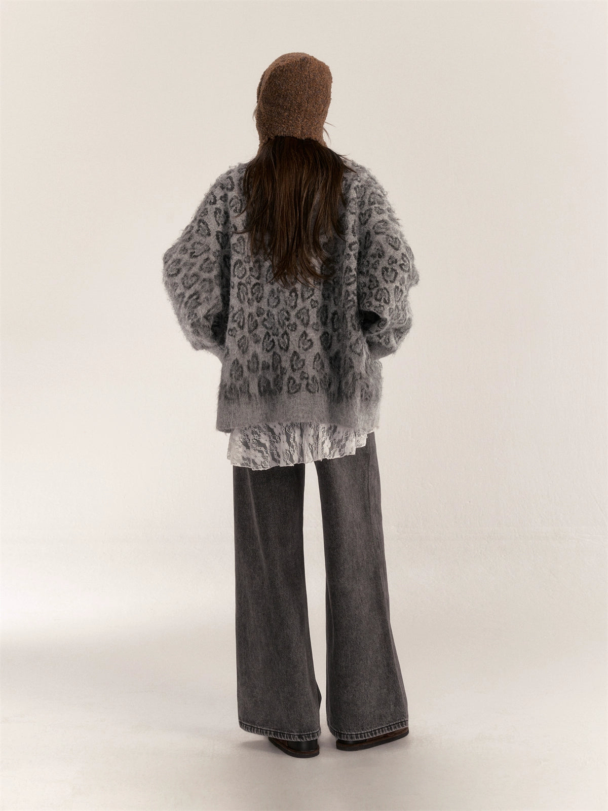 Brown & Gray Leopard Print Coat - CHINASQUAD