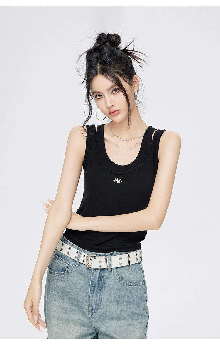 Blue & Black U-Neck Vest - CHINASQUAD