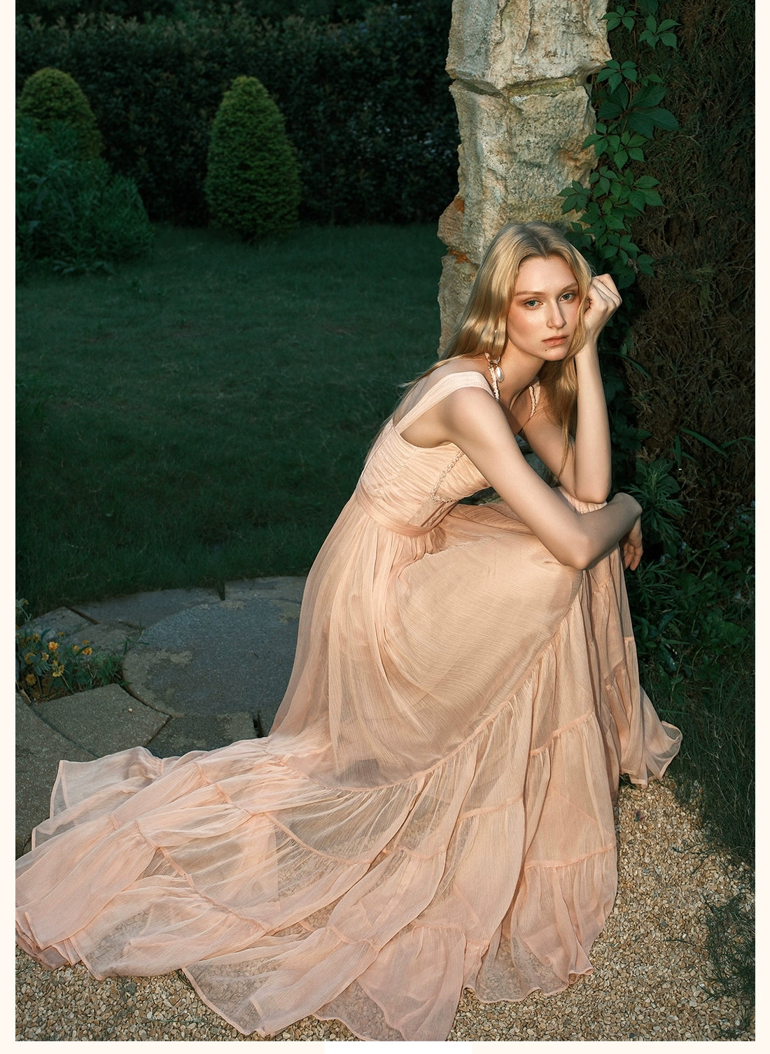 Tia Beaded Halter Chiffon Midi Dresses - CHINASQUAD