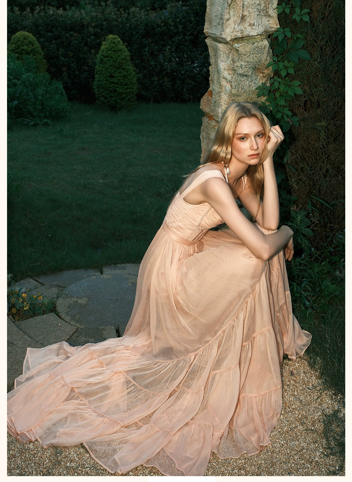 Tia Beaded Halter Chiffon Midi Dresses - CHINASQUAD