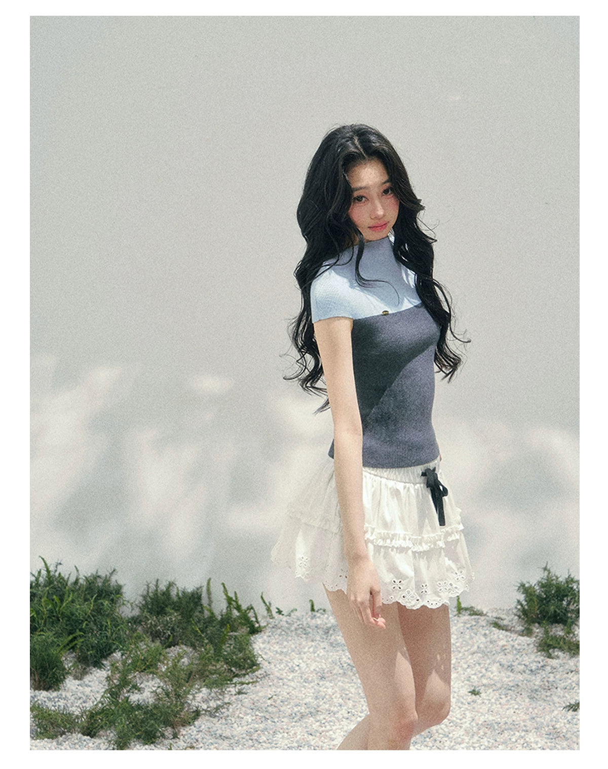 Smoky Mood Knit Crop Top