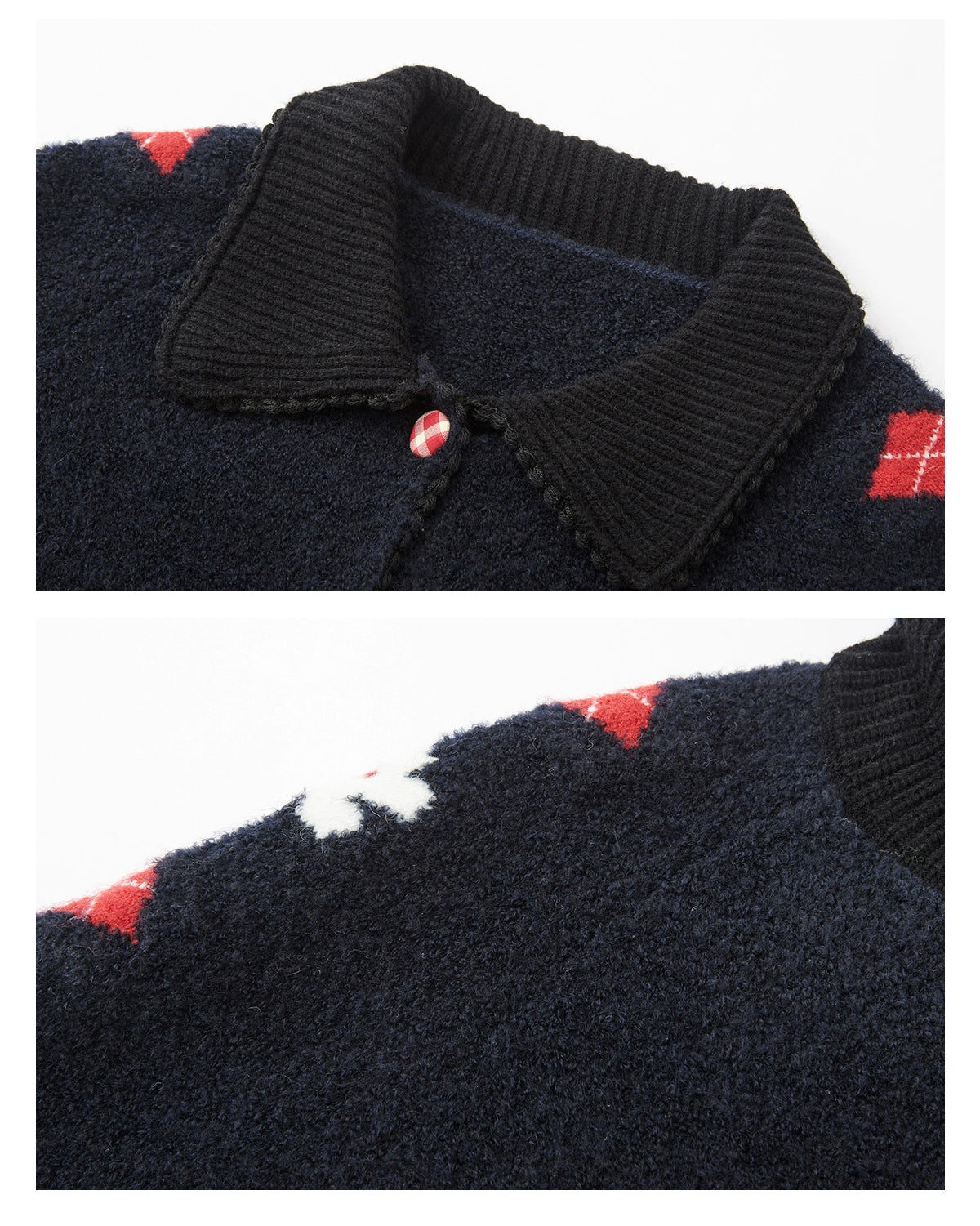 Vintage Floral Jacquard Lapel Cardigan