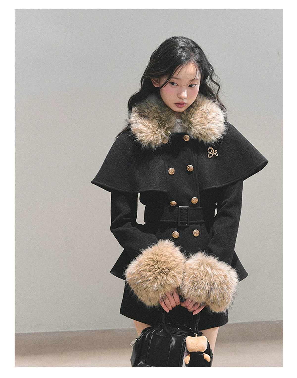 Two-Piece Winter Jacket & Mini Skirt Set