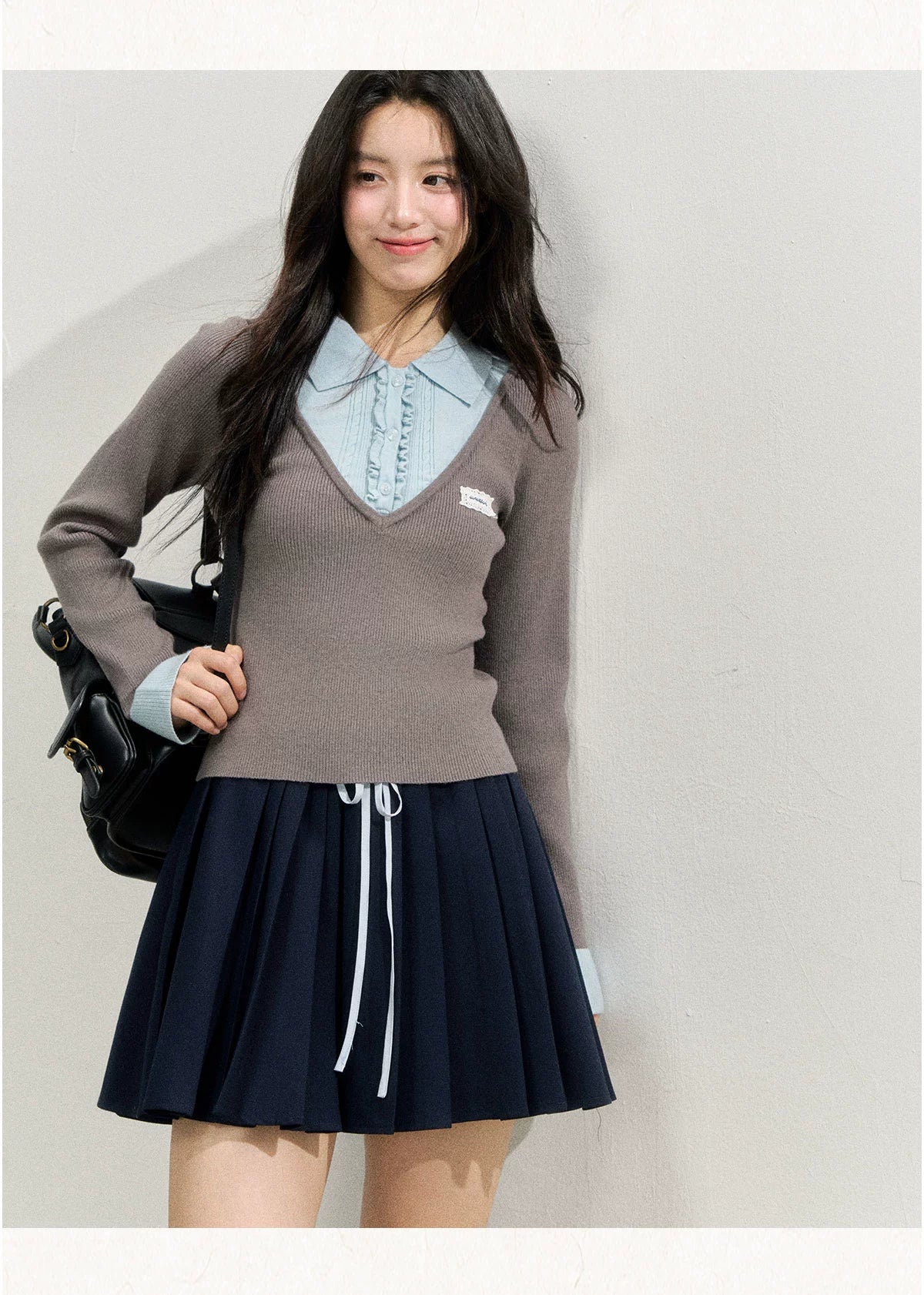 Fake Two-piece Knit Polos