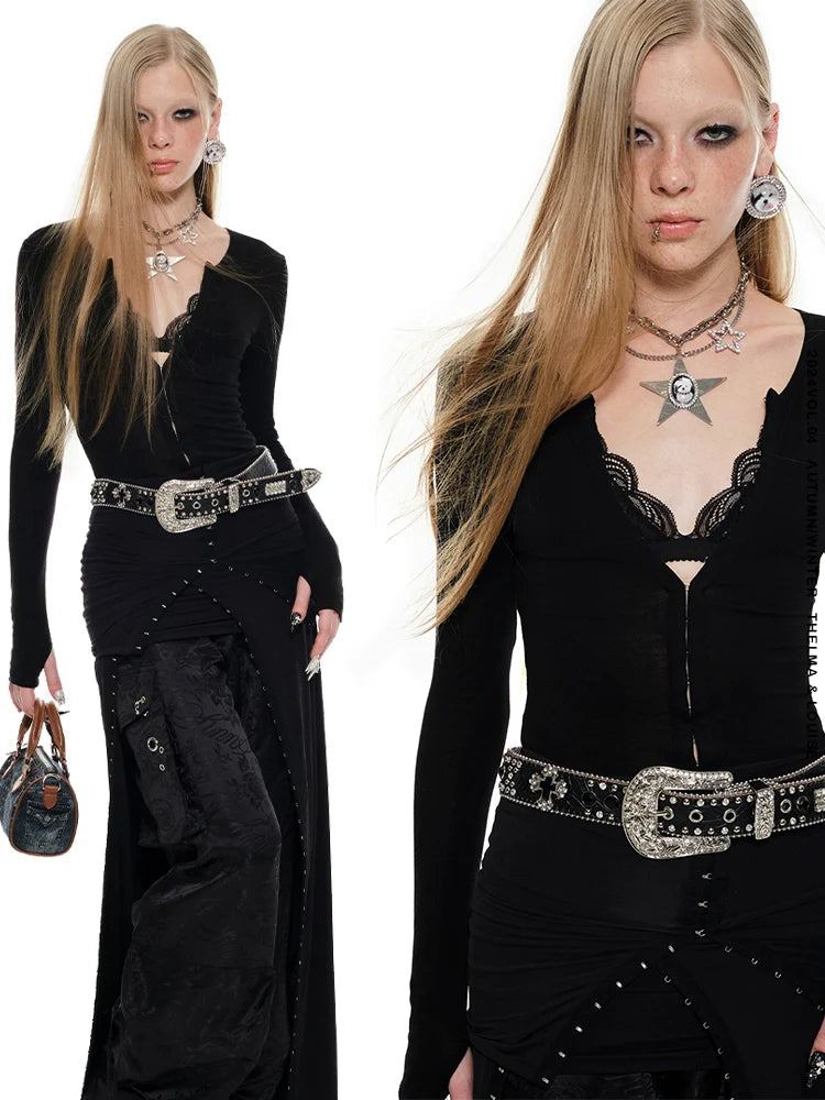 Long Sleeve Hook Button Jumpsuit - CHINASQUAD