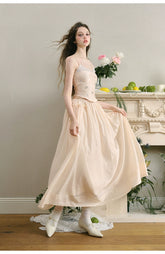 Pink Lace Trim Maxi Skirt - CHINASQUAD