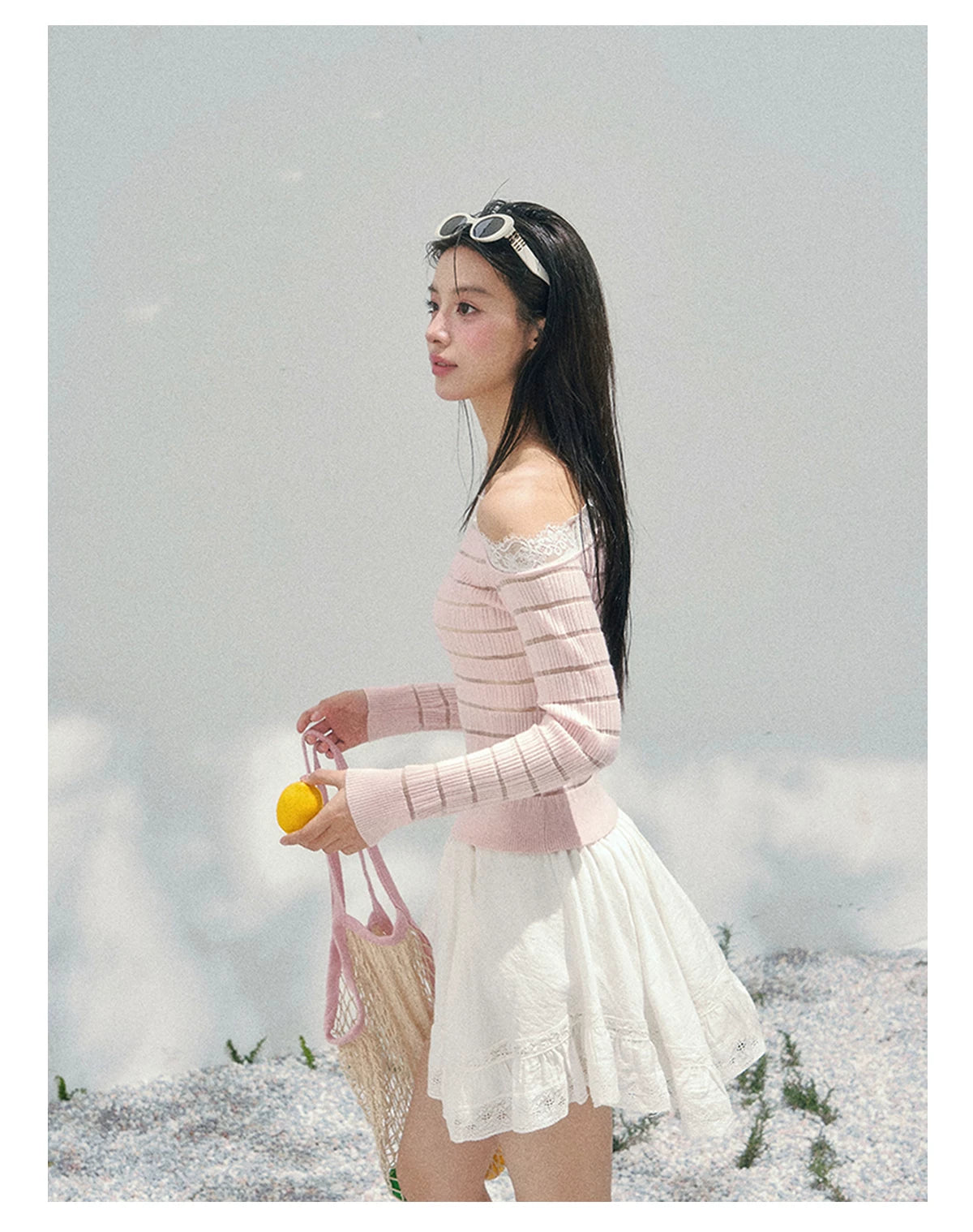 Moonlit Ripple Lace Mini Skirt