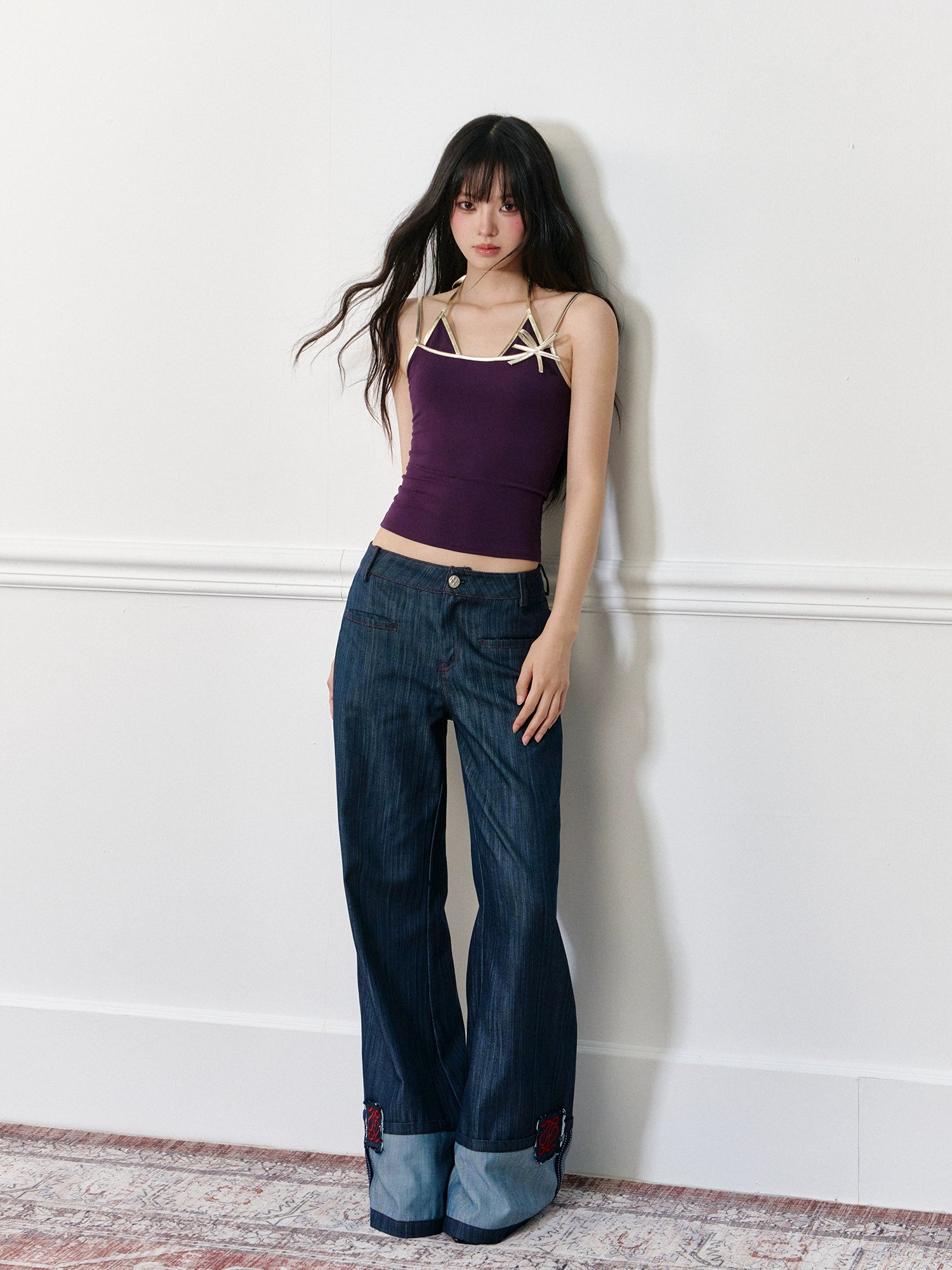 Two-tone Retro Halter Top - CHINASQUAD