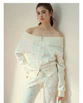 Floral Bunny Off-Shoulder Zip-up Sweatshirt - CHINASQUAD