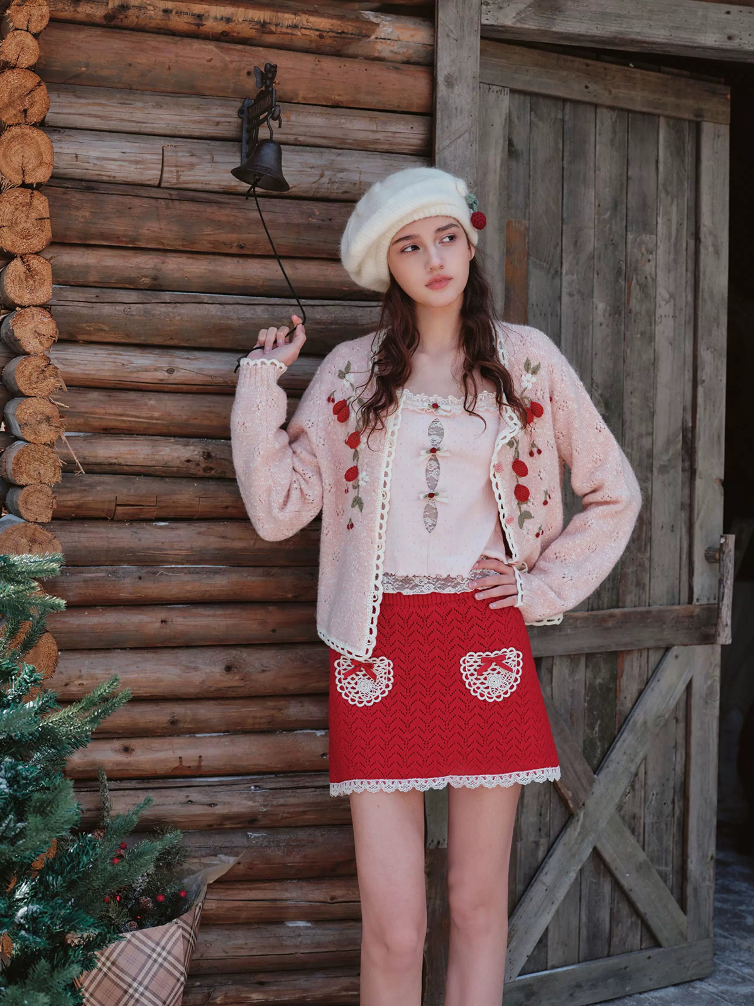 French Sweet Knit Long-Sleeve Base Crewneck