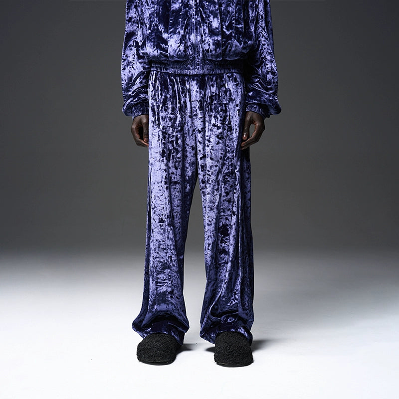 Velvet Straight-Leg Pants - CHINASQUAD