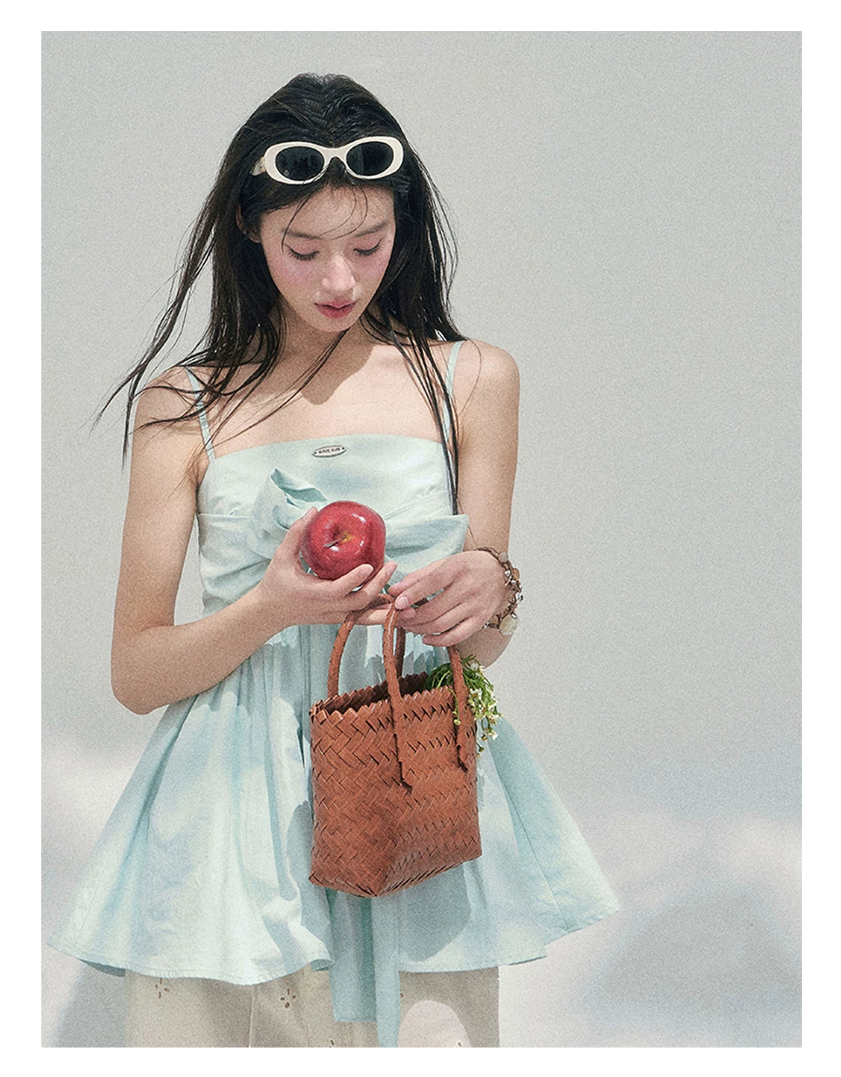 Blue Whisper Bow Camisole Top