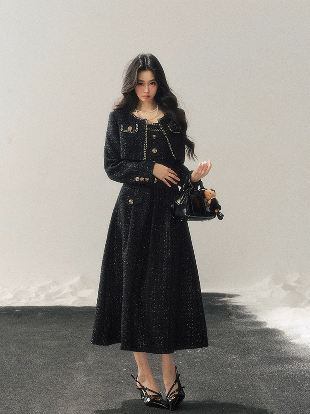 Tweed-Inspired Three-Piece Set