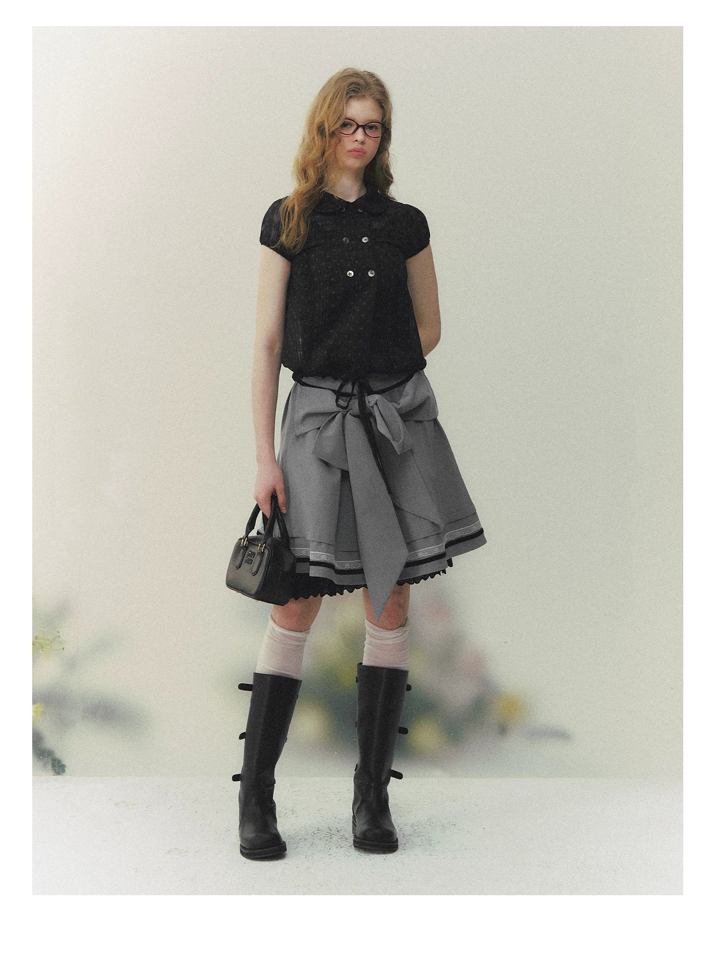 Academy Bow Lace A-Line Skirt