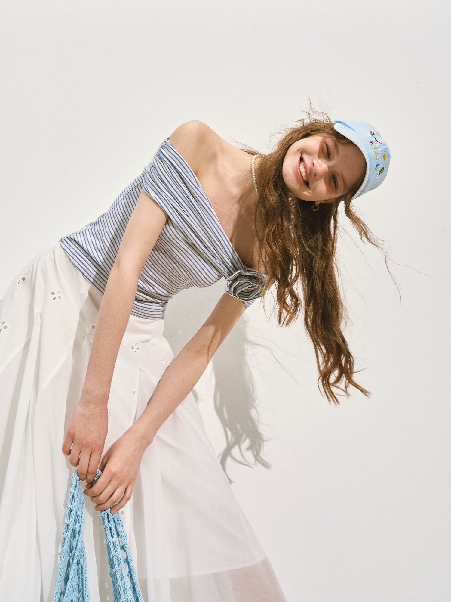 Striped Off - Shoulder Rose T - shirt - CHINASQUAD
