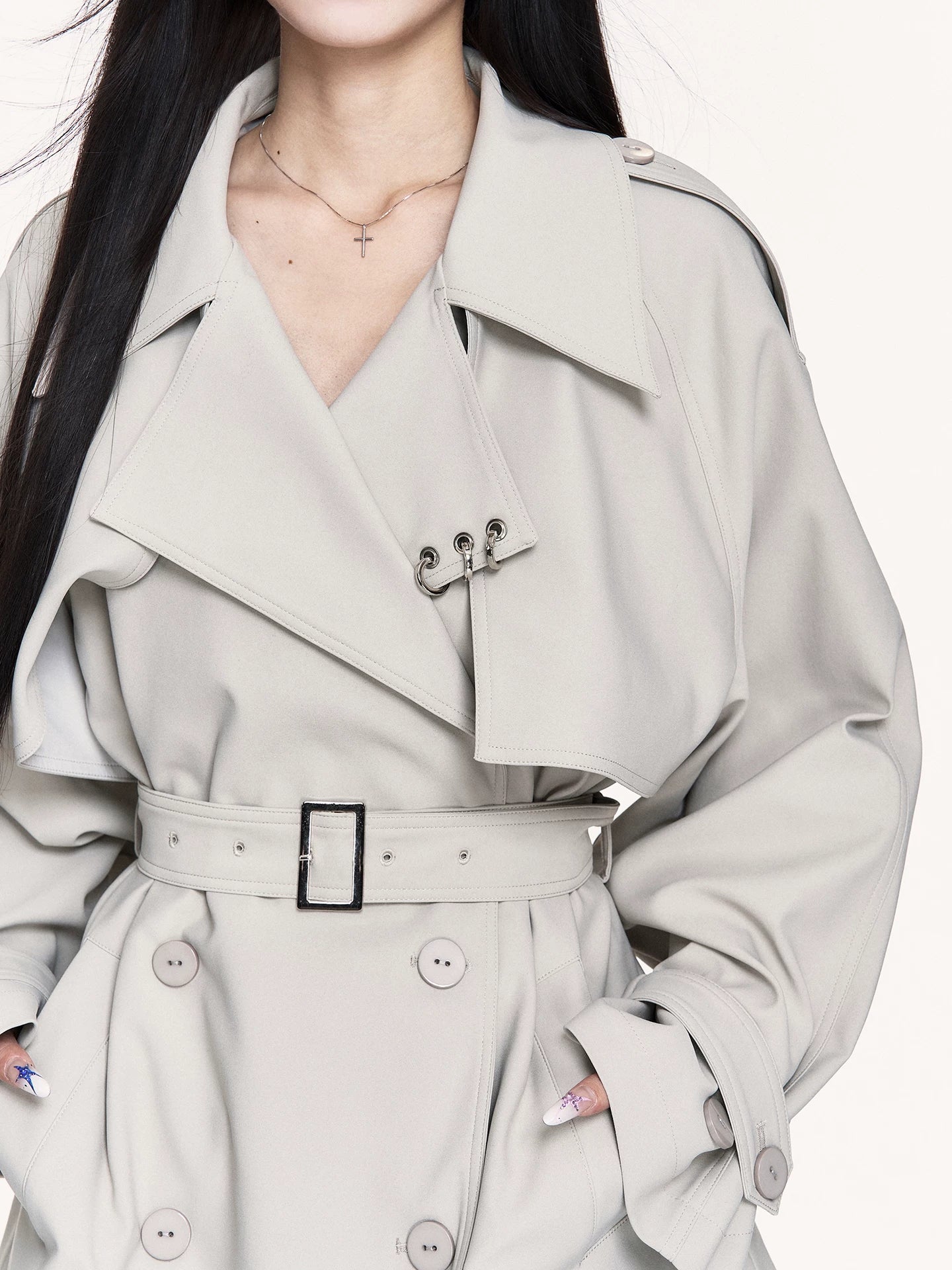 Archive Cropped British-Style Trench Coat