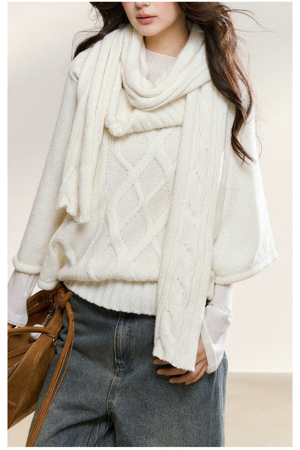 Two-Tone Layered Knit Sweater - CHINASQUAD