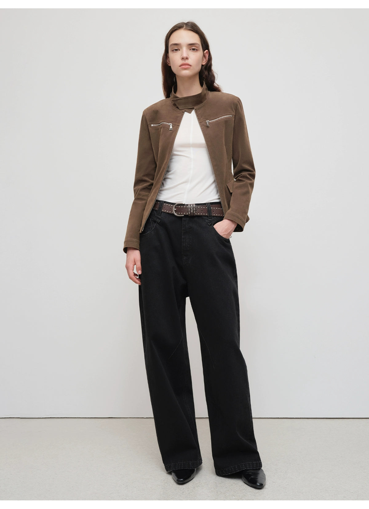 Washed Vintage Tapered Wide-Leg Denim Jeans - CHINASQUAD