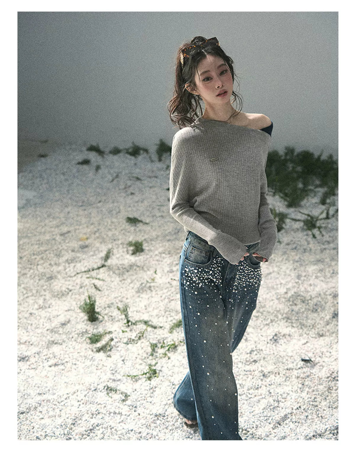 Ash Memories Off-Shoulder Knit Top