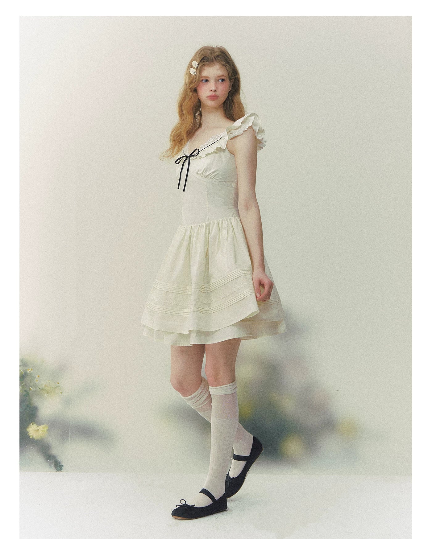 Seine Girl Ruffle Sleeve Dress