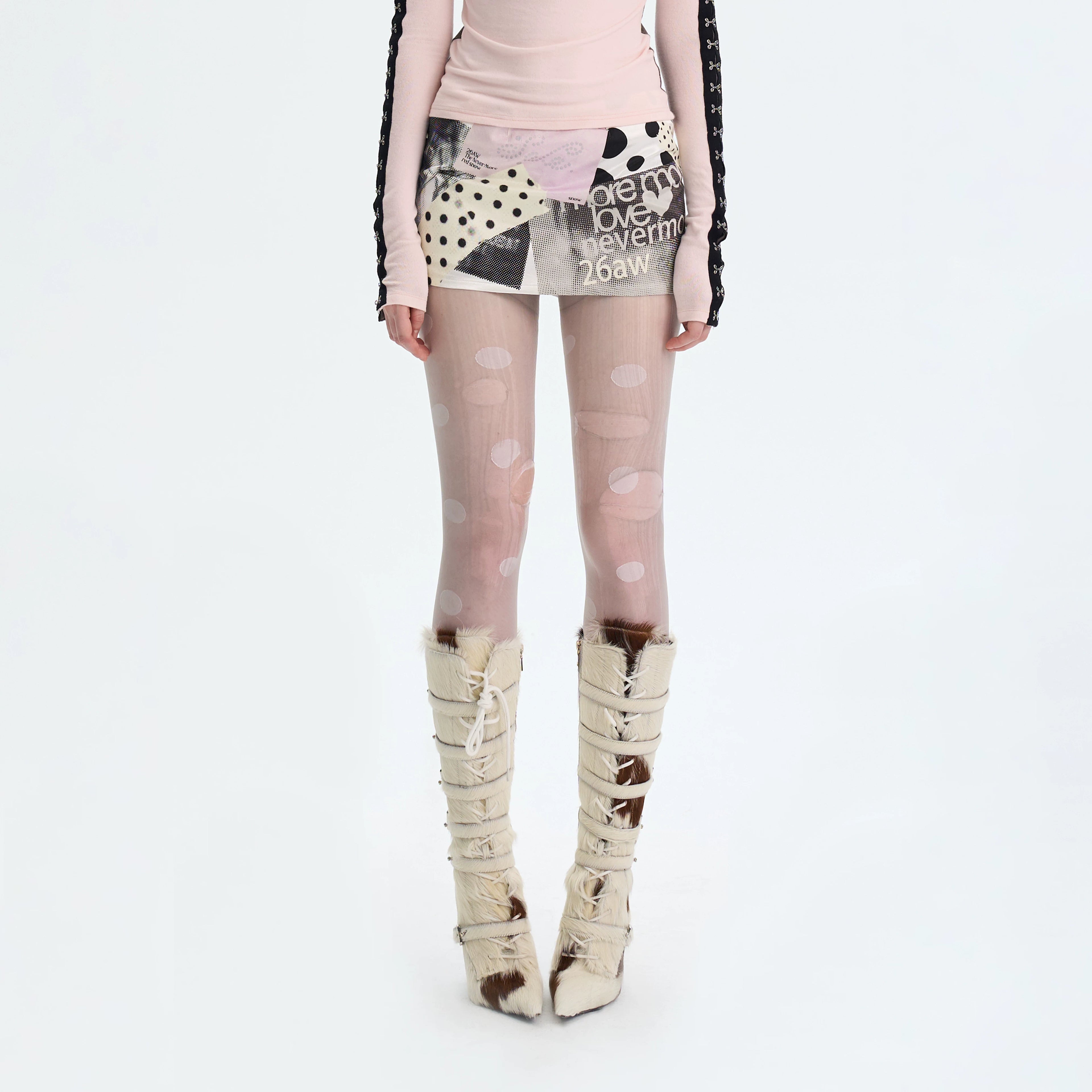 Low-Rise Printed Bodycon Mini Skirt