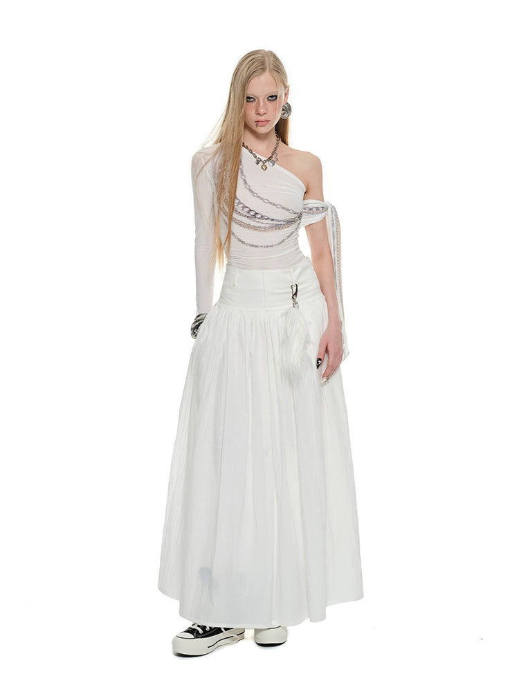 Chain Print Off-shoulder Top - CHINASQUAD