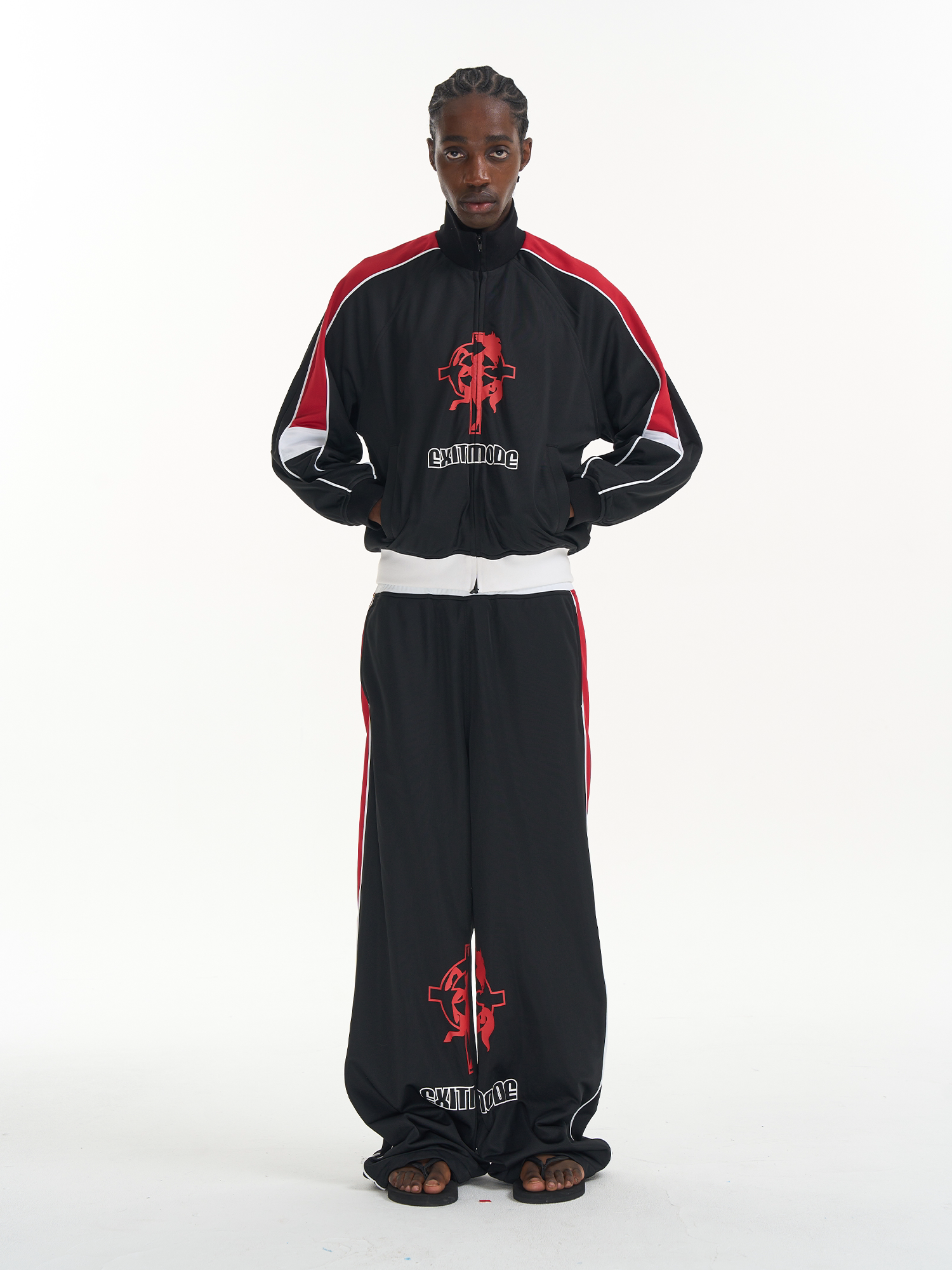 Sport Print Panel Track Pants