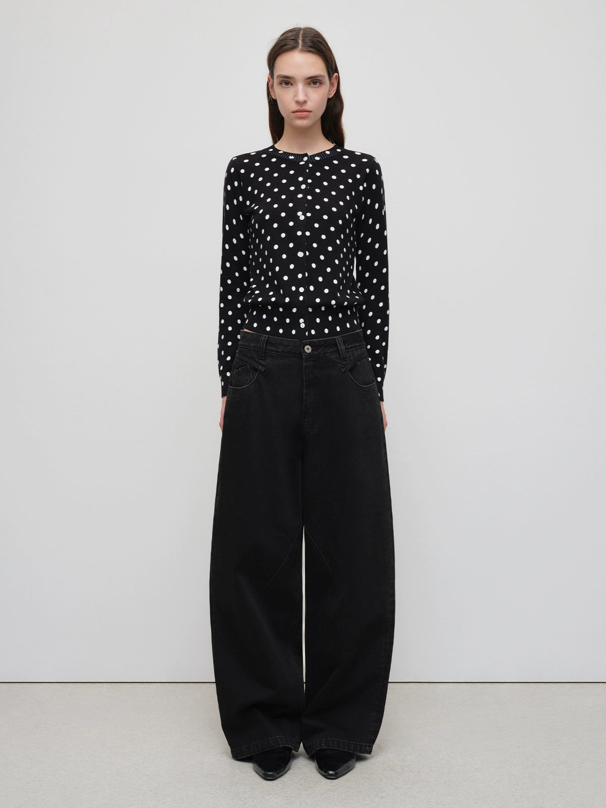 Washed Vintage Tapered Wide-Leg Denim Jeans - CHINASQUAD