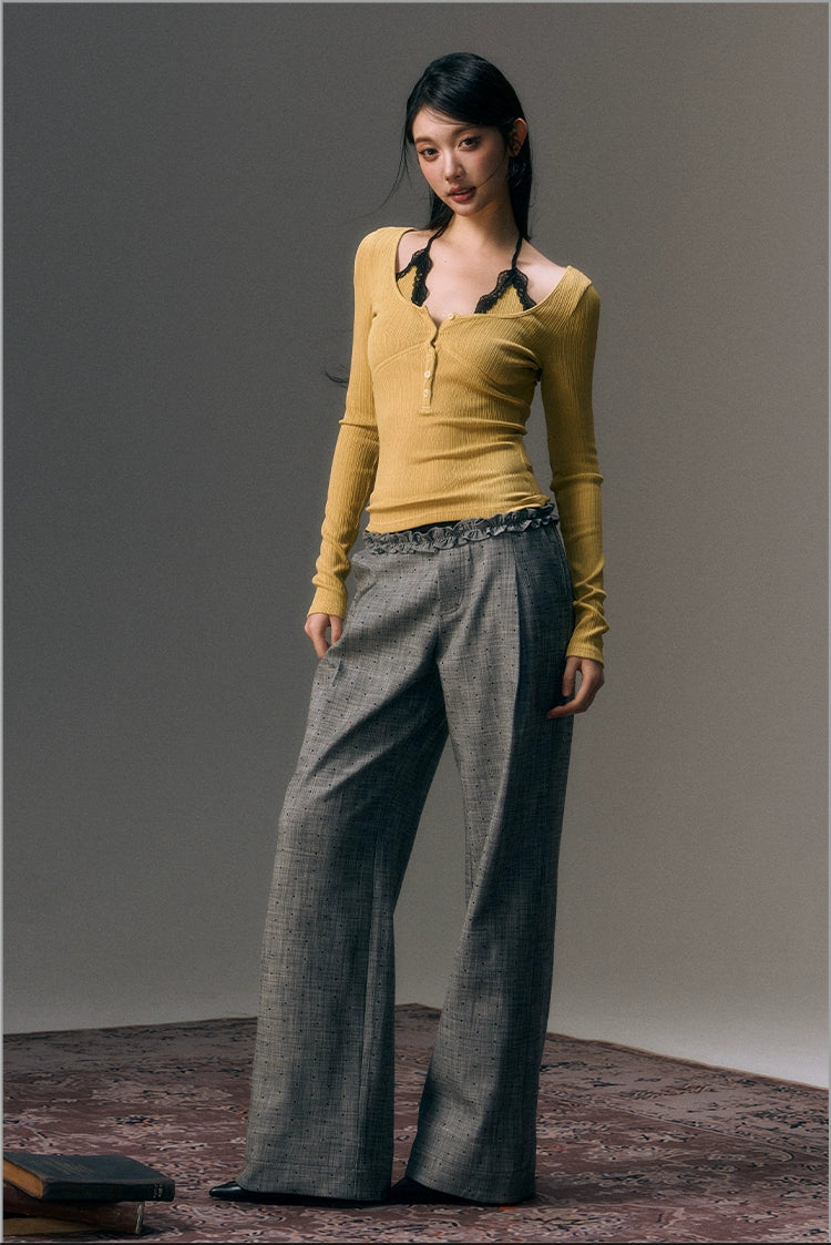 Lace Patchwork Halter Blouse - CHINASQUAD