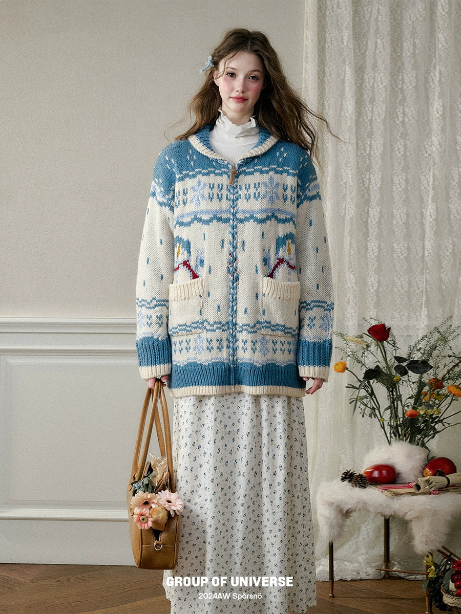 Nordic Island Wool Knitted Cardigan - CHINASQUAD