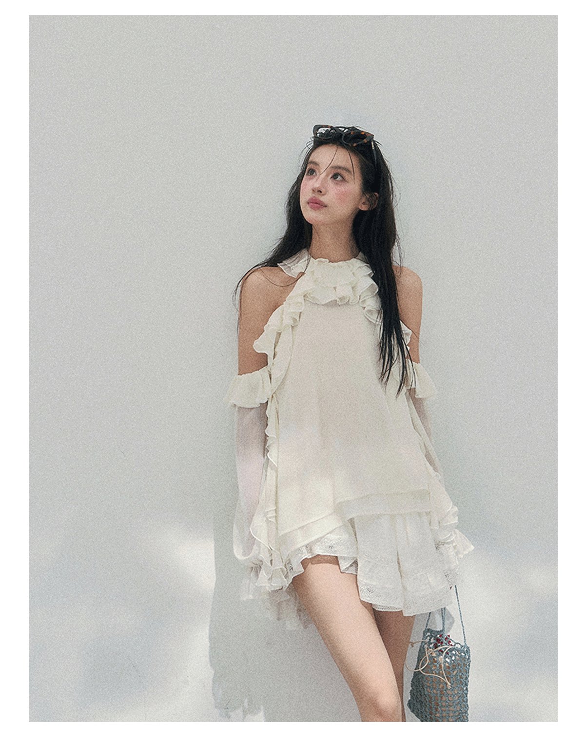 Moonlit Ripple Lace Mini Skirt