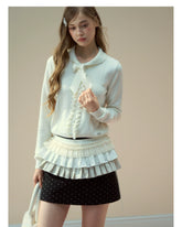 Ruffle Trim Bow Wool Sweater - CHINASQUAD