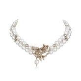 Gothic Angel Pearl Cross Choker - CHINASQUAD