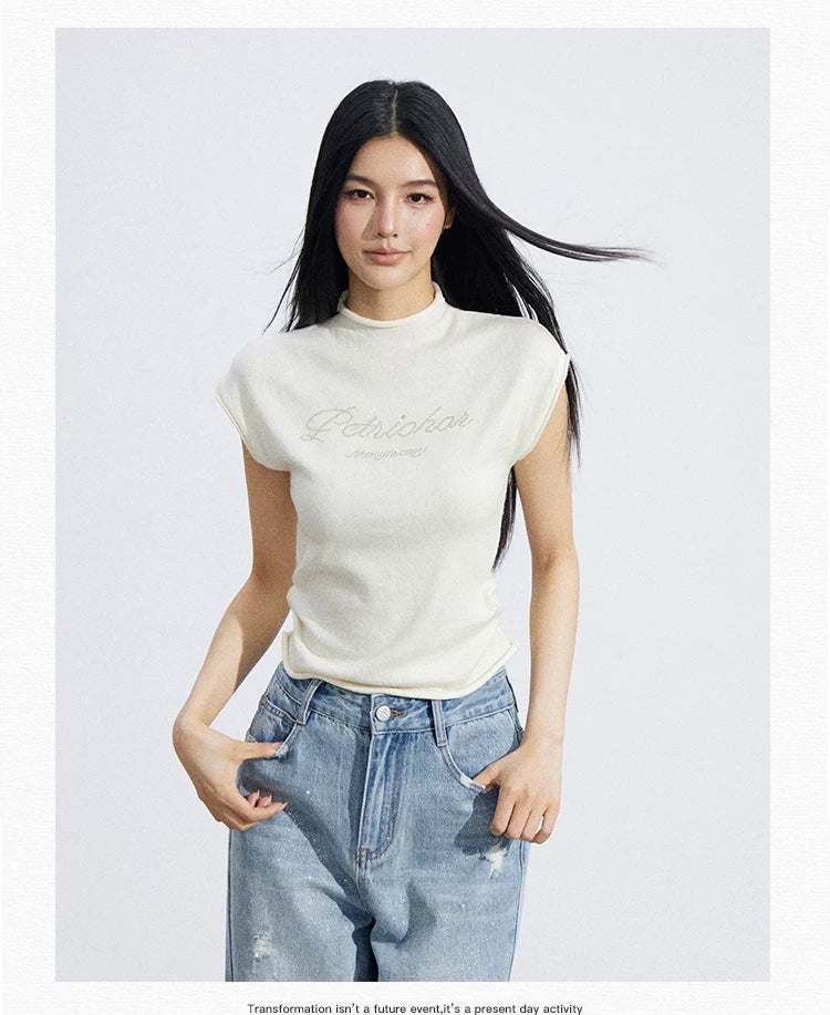 Soft Sculpt Rolled-Edge Sleeveless Knit Top