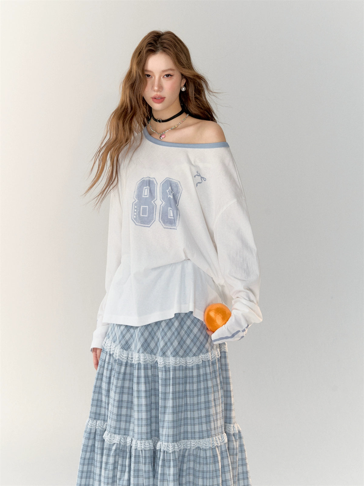 Casual Round Neck Off-Shoulder T-Shirt - CHINASQUAD