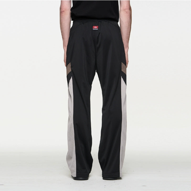 Color-Block Embroidered Straight-Leg Pants - CHINASQUAD