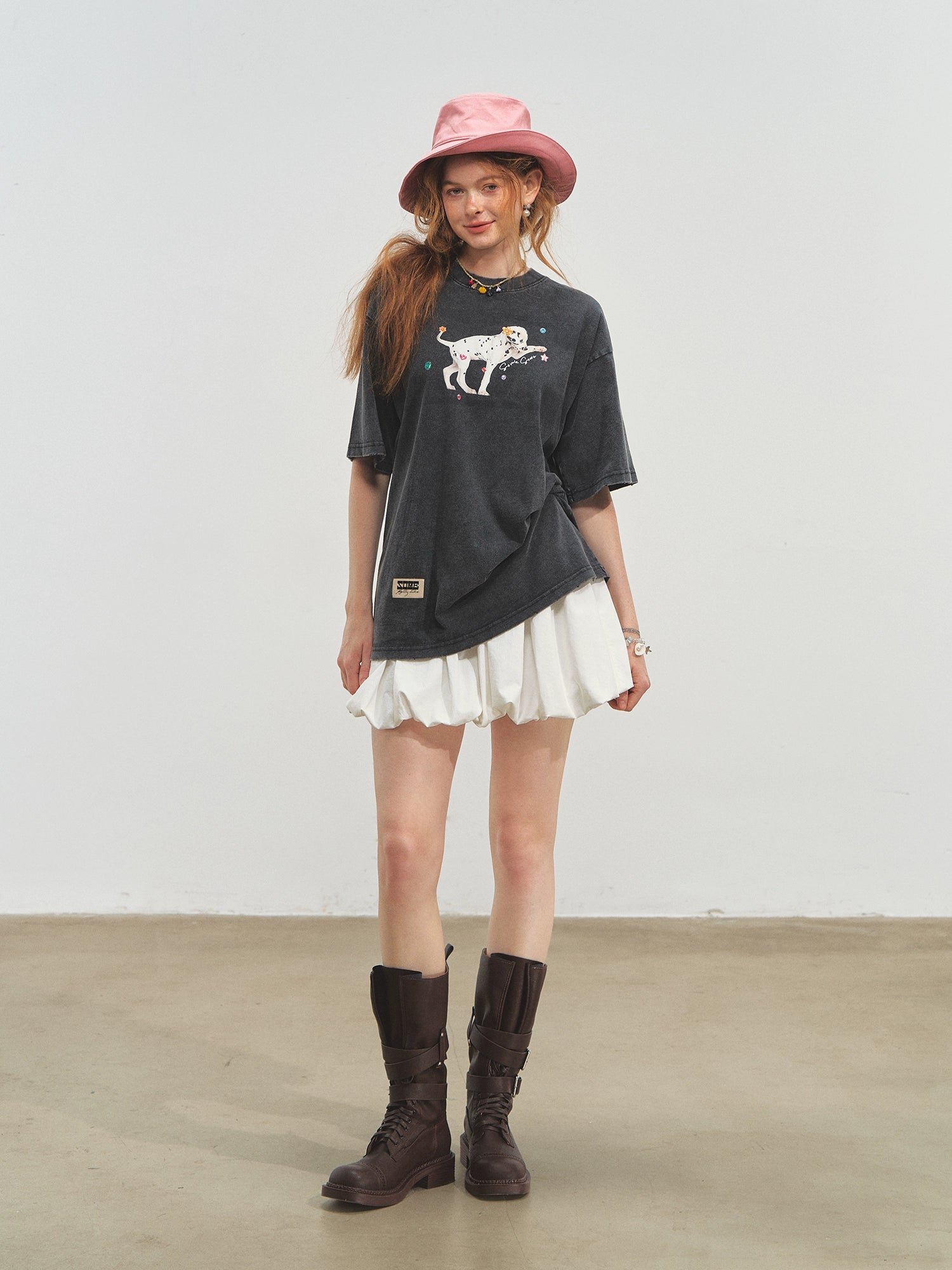 Spotted Puppy Printed Short Sleeve T-shirt - CHINASQUAD