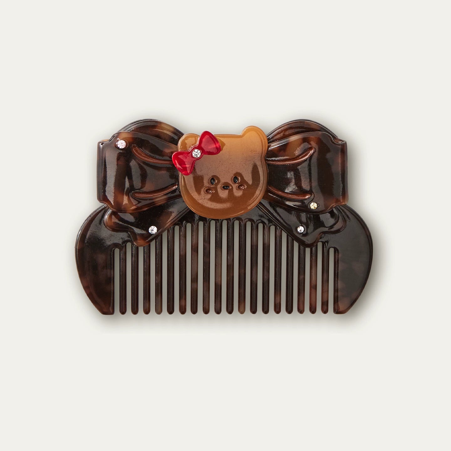 Acetate Bear & Puppy Butterfly Comb