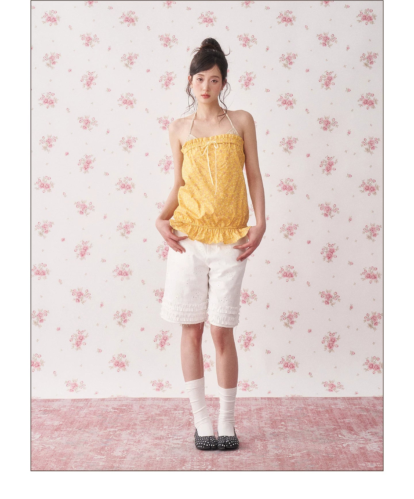 Vintage Lace Trim Lyocell Shorts