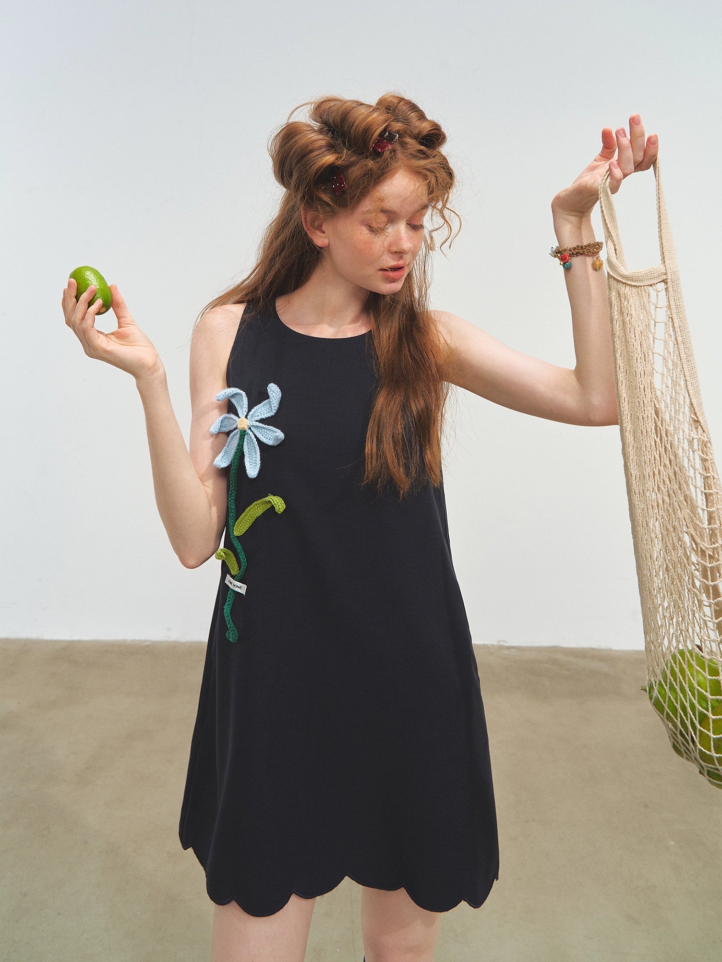 Hand-Crocheted Flower Sleeveless Vest Dress - CHINASQUAD