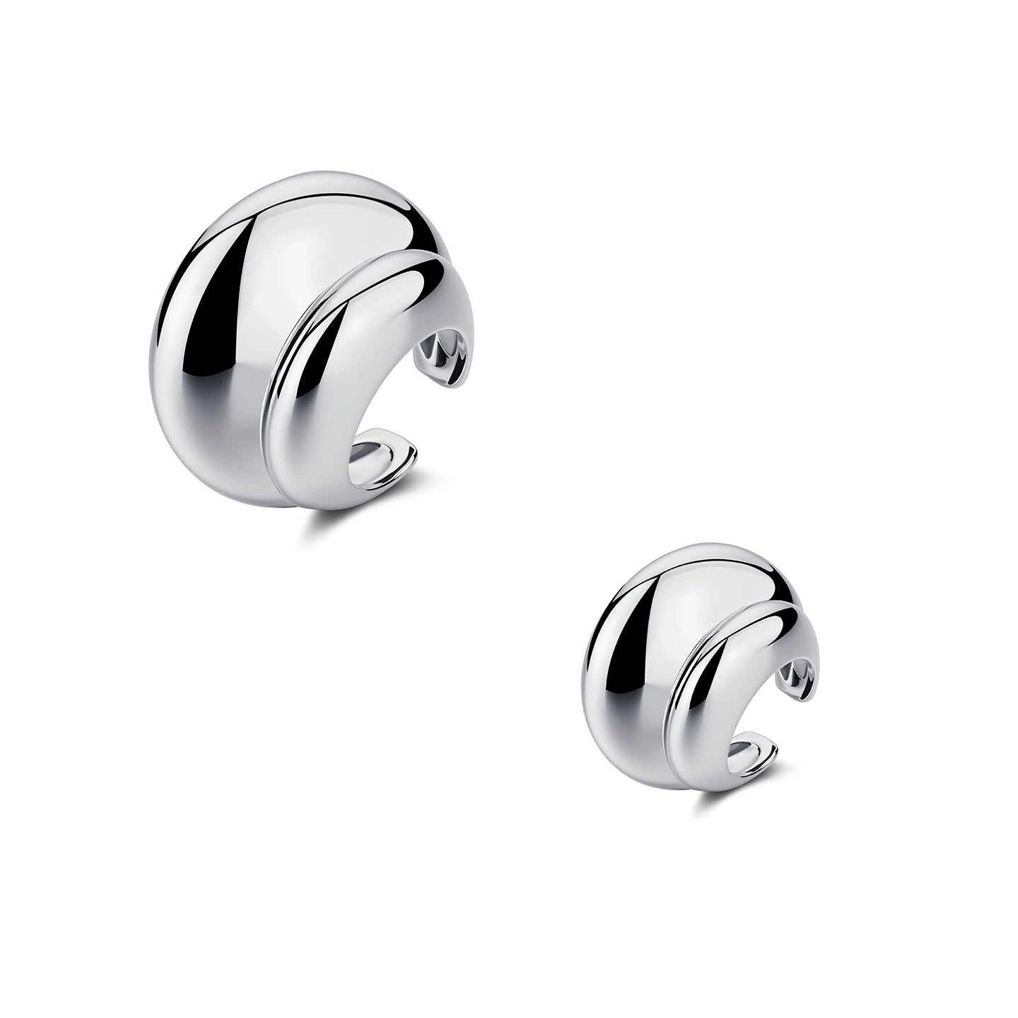 Reshaped Romance Dual-Layer Metal Hoop Earrings