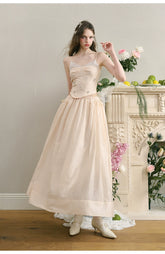 Pink Lace Trim Maxi Skirt - CHINASQUAD