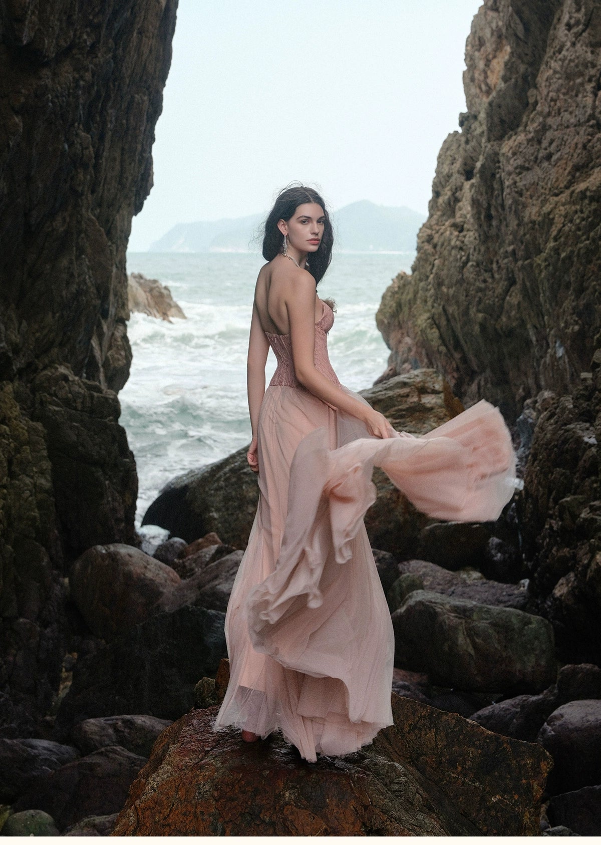 Heavy Lace Corset Mesh Maxi Dress - CHINASQUAD