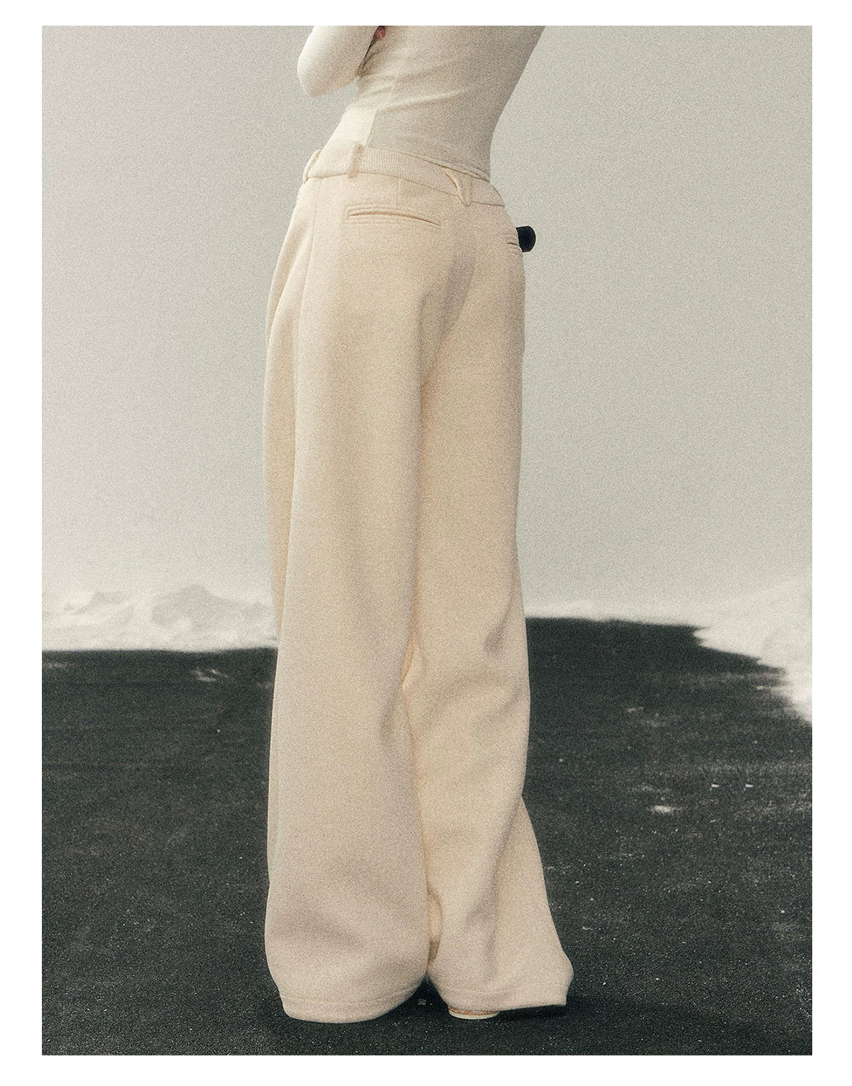 Korean Fleece-Lined Wide-Leg Pants