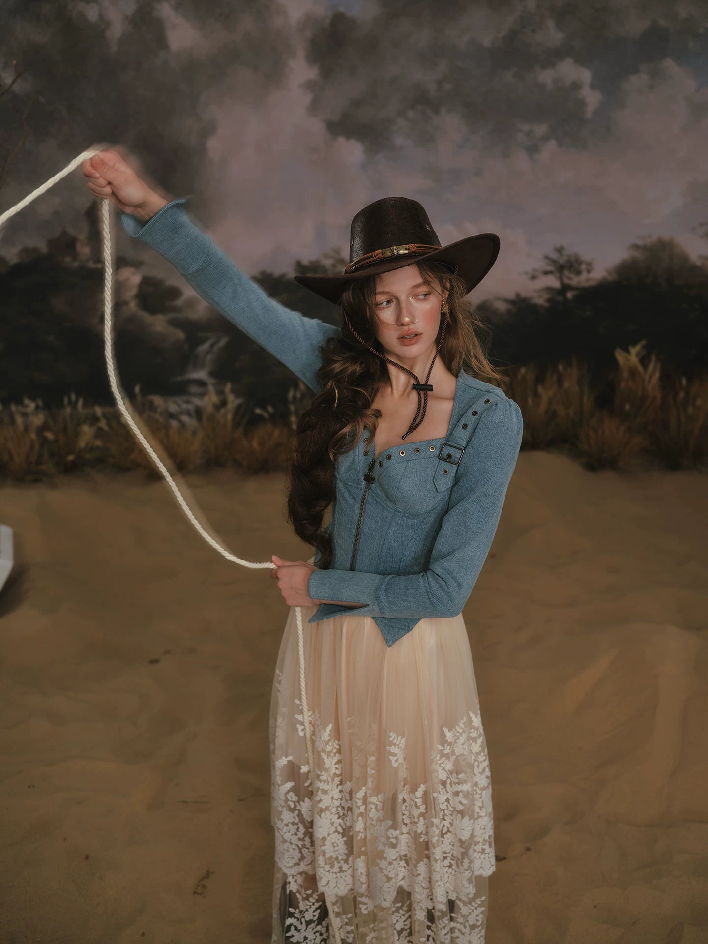 Denim Knight Structured French Denim Corset