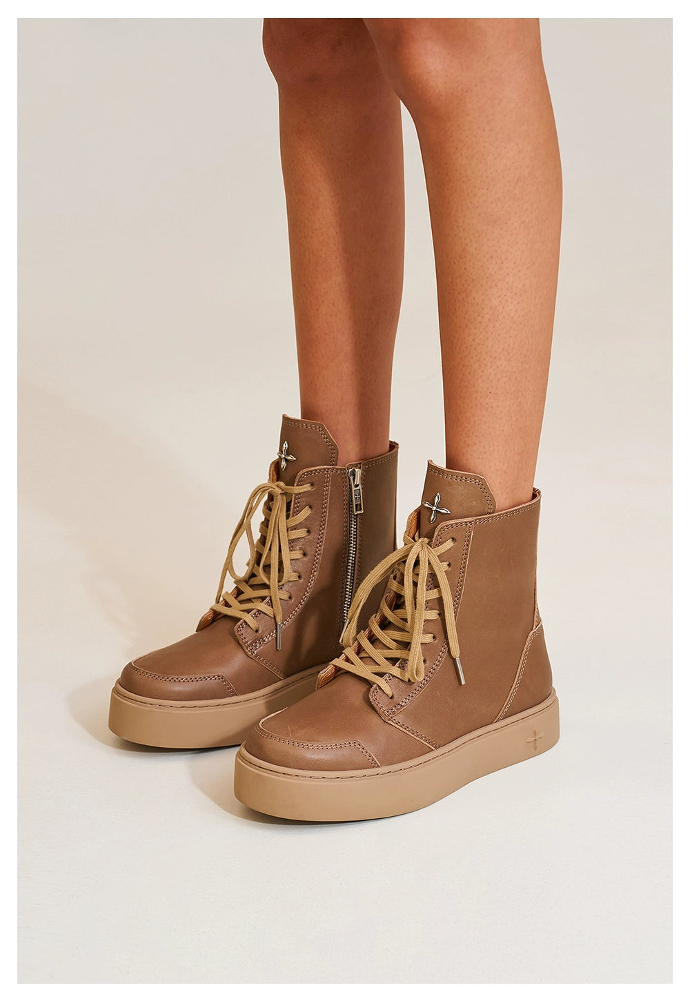 Compass Heritage Retro Leather High-Top Sneakers - CHINASQUAD