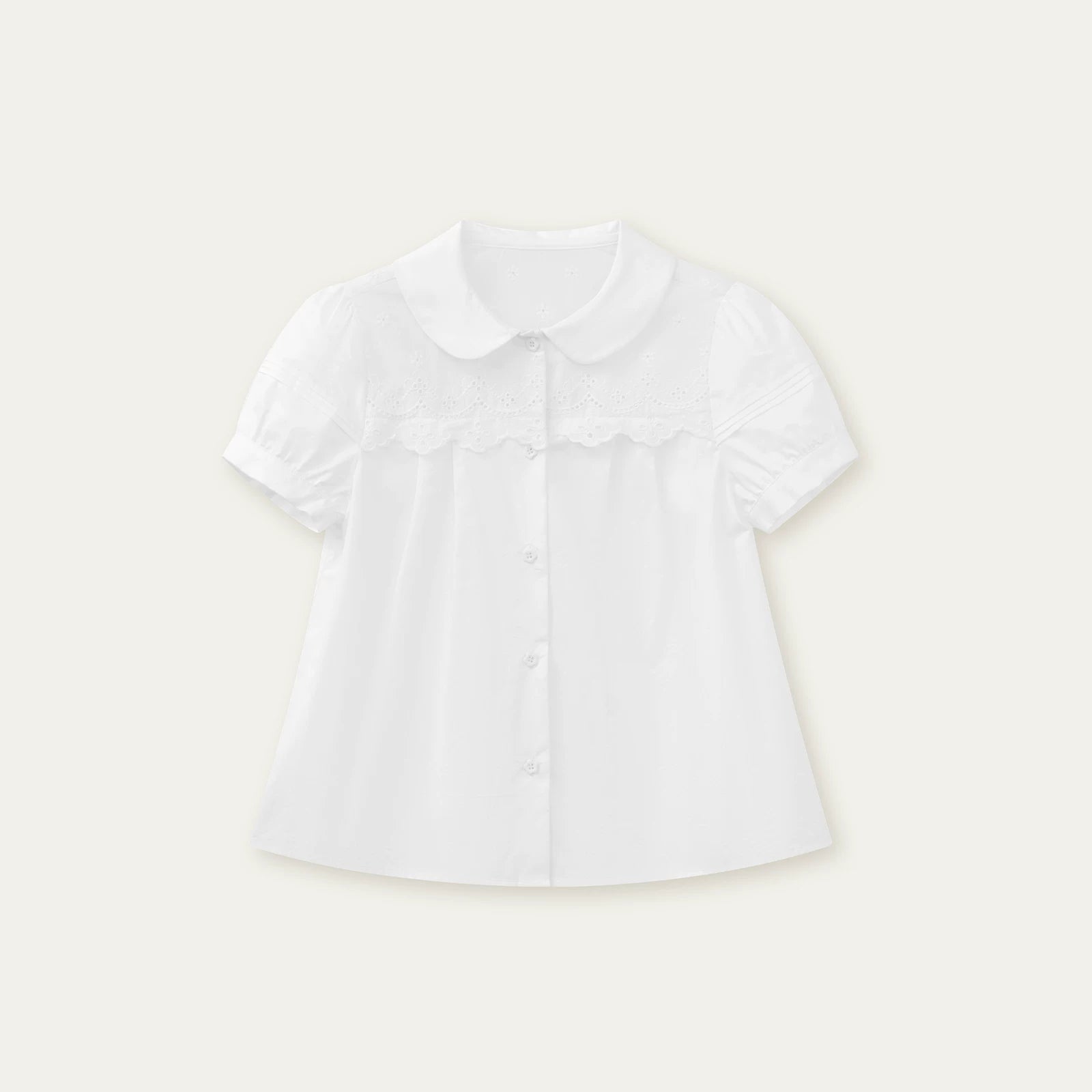 Vintage Embroidered Cotton Shirt & Skirt Set