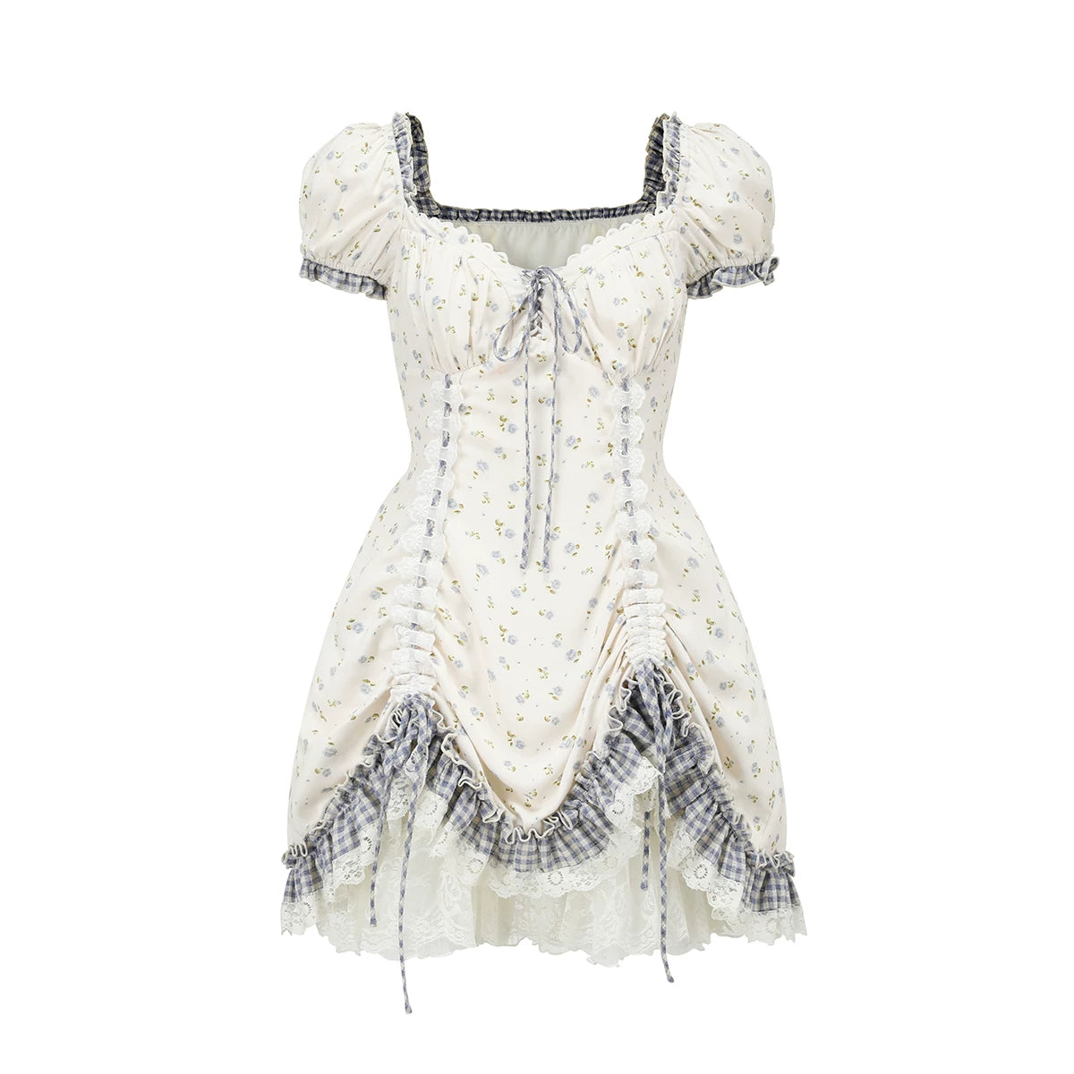 French Sweet Convertible White Short Dress