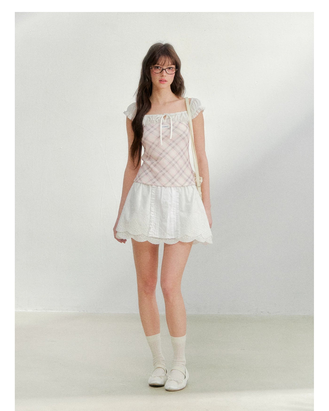 Embroidered High-Waist A-Line Skirt